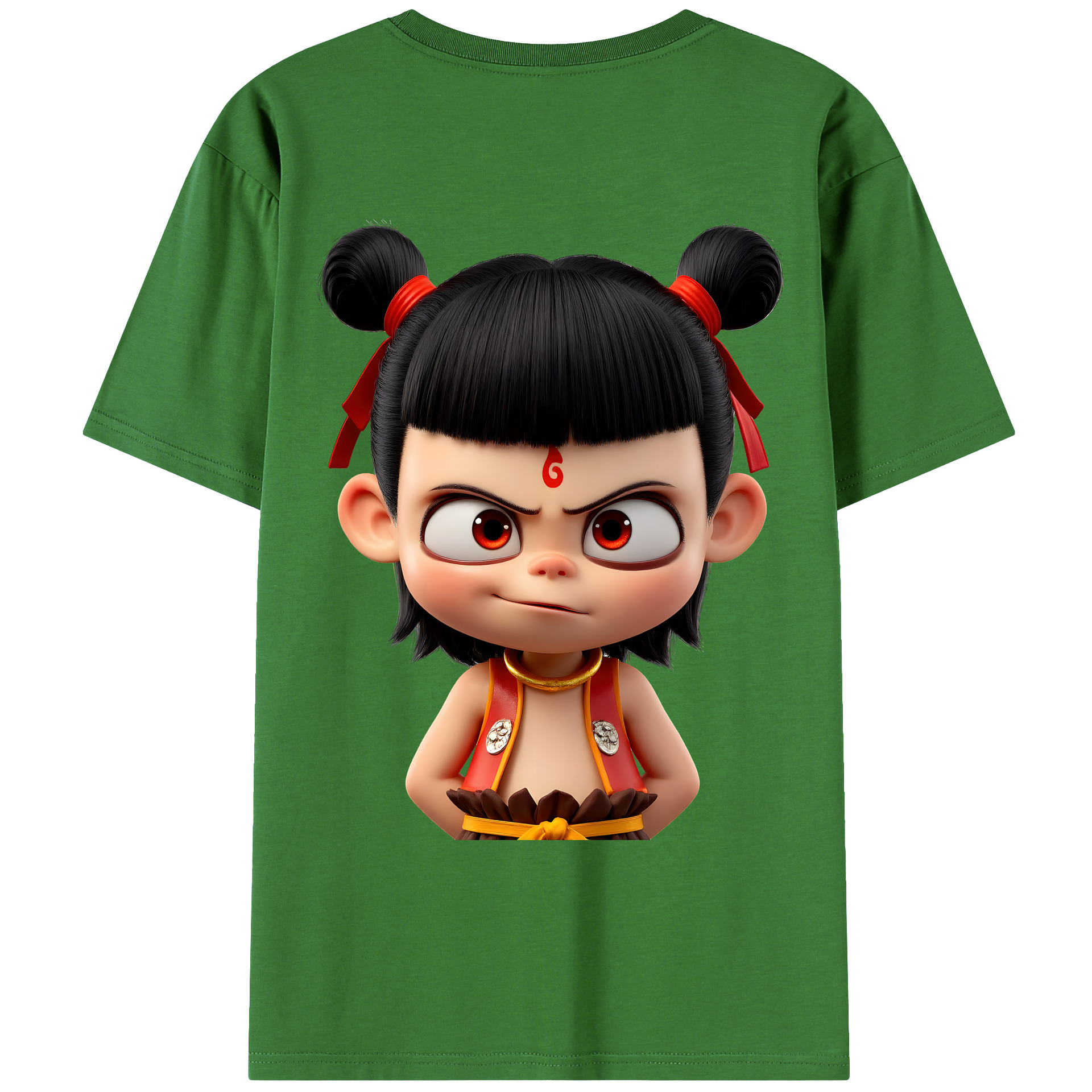 （画像用） Ne Zha 2 ナタ 魔童の大暴れ レディース半袖Tシャツ(バックプリント)
